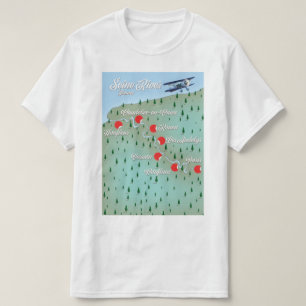 Camiseta Mapa das instalações do rio Sena França