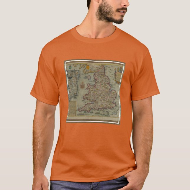Camiseta Mapa das invasões de Inglaterra & de Ireland (Frente)