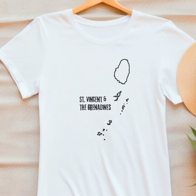 Camiseta Mapa das ruas Vincent e Granadinas (Criador carregado)