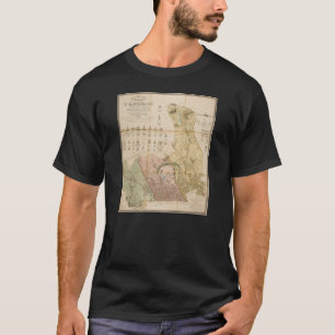 Camiseta Mapa de 1834 do borough de St Marylebone (Londres)