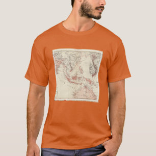 Camiseta Mapa de 3Sudeste Asiático & de Austrália norte