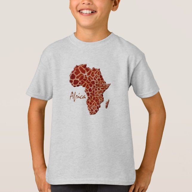 Camiseta Mapa de ÁFRICA L'Afrique Giraffe Localiza Design (Frente)