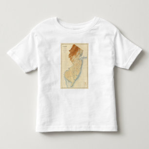 Camiseta Mapa de alivio de New-jersey