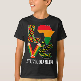 Camiseta Mapa de Amor do Zelador História Afro-Americana Ne