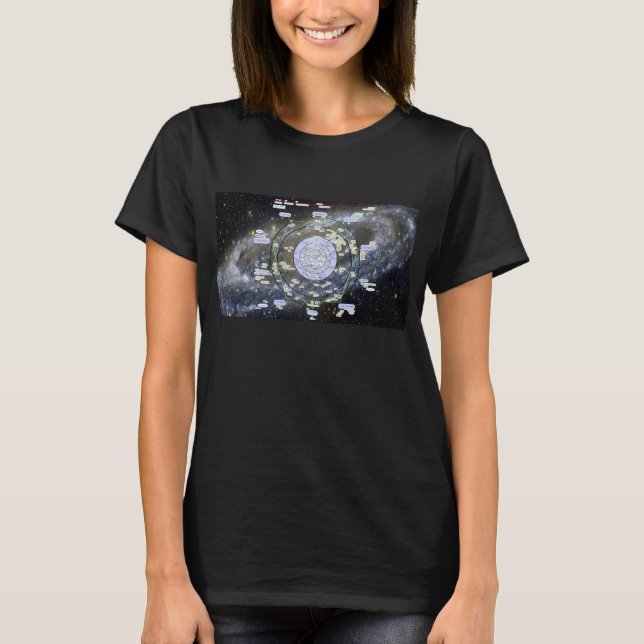 Camiseta Mapa de Andrômeda -- Starquest, feminino (Frente)