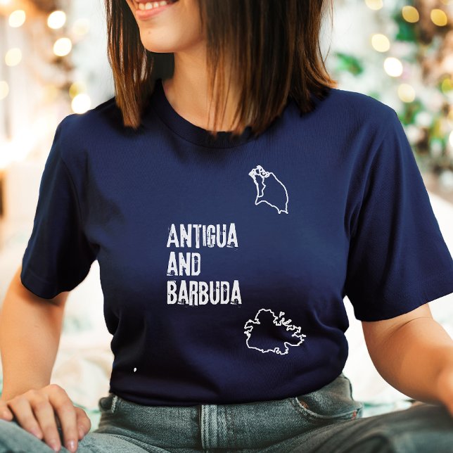 Camiseta Mapa de Antígua e Barbuda - Forma de Campo (Criador carregado)