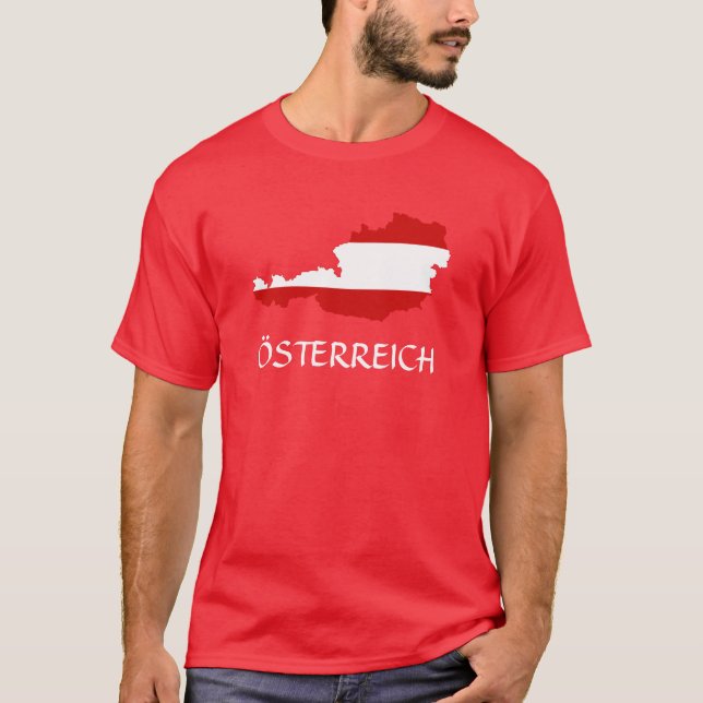 Camiseta Mapa de bandeira austríaco "Österreich" (Frente)