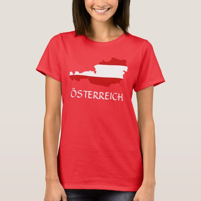 Camiseta Mapa de bandeira austríaco "Österreich" (Frente)