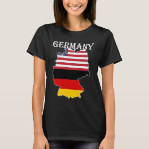 Camiseta Mapa de bandeira da Alemanha dos EUA Ancestralidad