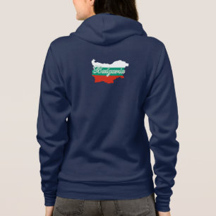 Camiseta Mapa de bandeira da Bulgária,verso