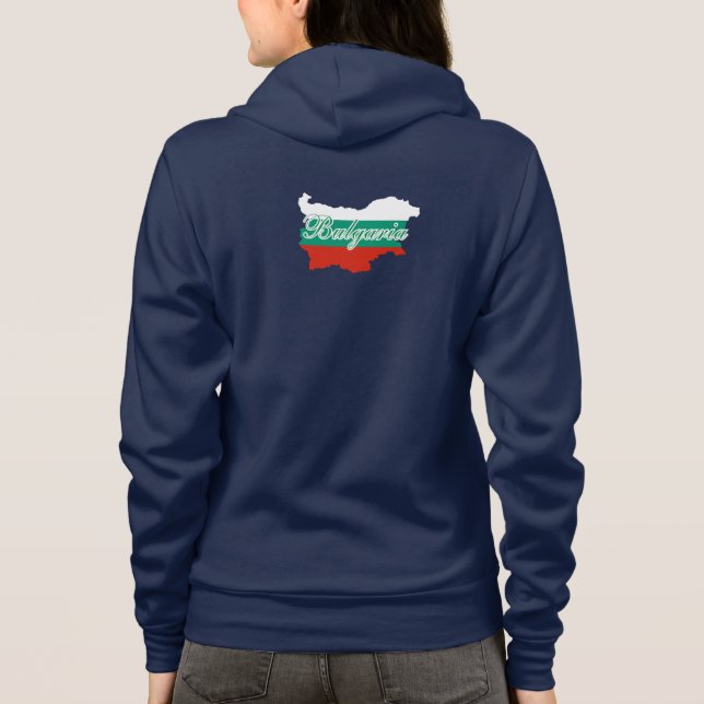 Camiseta Mapa de bandeira da Bulgária,verso (Verso)