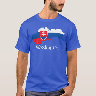 Camiseta Mapa de bandeira da Eslováquia Národný Tím T-S