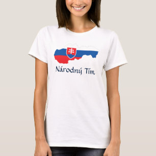 Camiseta Mapa de bandeira da Eslováquia Národný Tím T-S