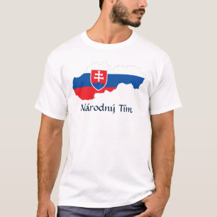 Camiseta Mapa de bandeira da Eslováquia Národný Tím T-S