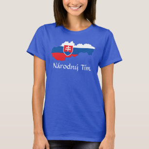 Camiseta Mapa de bandeira da Eslováquia Národný Tím T-S