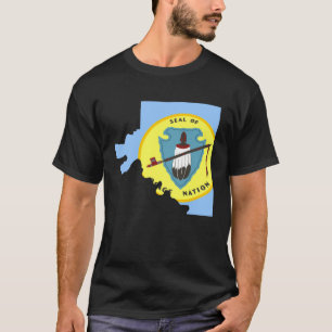 Camiseta Mapa de bandeira da Nação Osage