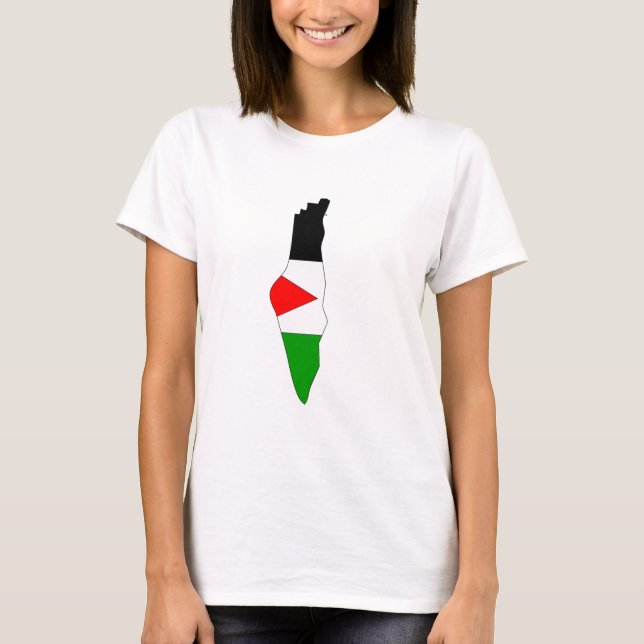 Camiseta Mapa de bandeira da Palestina (Frente)