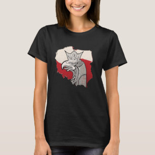 Camiseta Mapa de Bandeira Polônia Mapa de Águia Polonesa Po