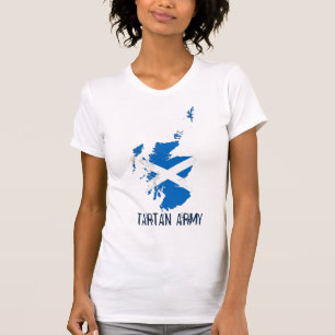 Camiseta Mapa de Bandeiras do Exército de Tartan da Escóc