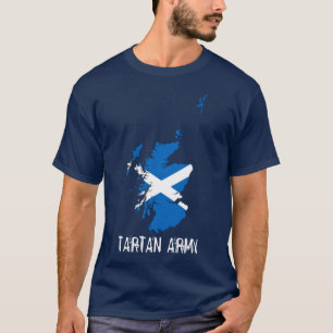 Camiseta Mapa de Bandeiras do Exército de Tartan da Escóc