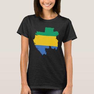 Camiseta Mapa de Bandeiras do Gabão