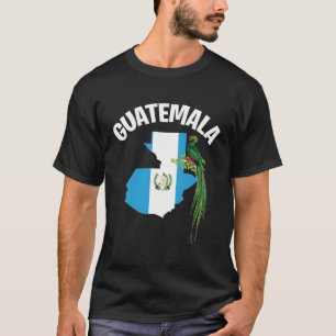Camiseta Mapa De Bandeiras E Pássaro Quetzal Da Guatemala P