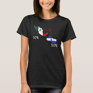 Camiseta Mapa de Bandeiras Half Hondurenho - Half Salvadori