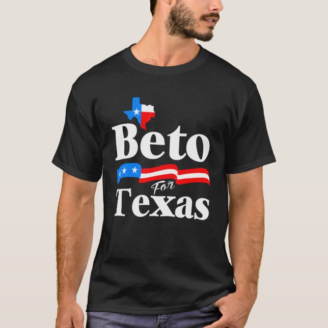 Camiseta Mapa de Beto do governador para o Texas (Frente)