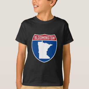 Camiseta Mapa de Bloomington Minnesota Sinal de Estrada Int