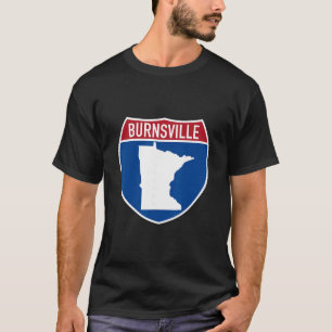 Camiseta Mapa de Burnsville Minnesota Sinal de Estrada Inte