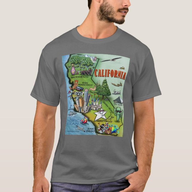 Camiseta Mapa de Califórnia (Frente)