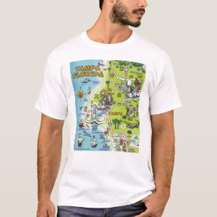 Camiseta Mapa de Cartões Tampa Florida