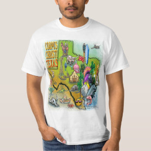 Camiseta Mapa de cartoons do Corpus Christi Tx