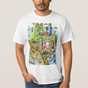 Camiseta Mapa de Cartoons do Texas
