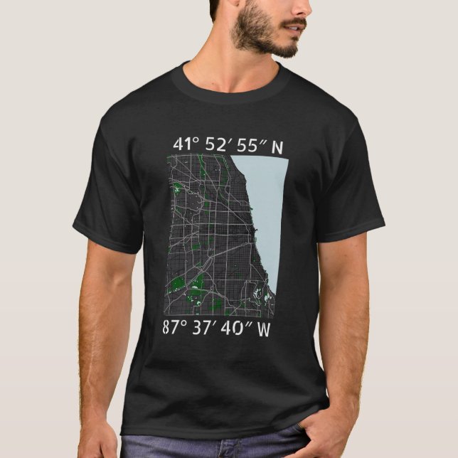 Camiseta Mapa de Chicago (Frente)