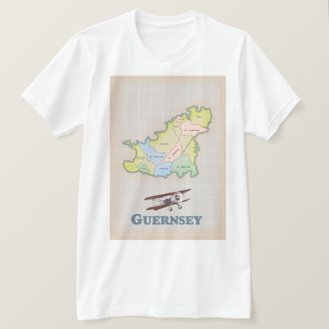 Camiseta Mapa de colheita de Guernsey (Frente do Design)