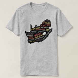 Camiseta Mapa de Comidas da África do Sul clássico