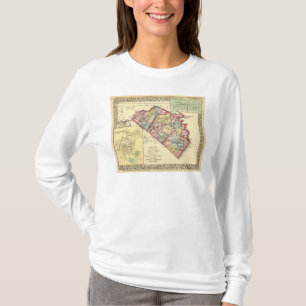 Camiseta Mapa de condados de Morgan, de Berkeley, e de