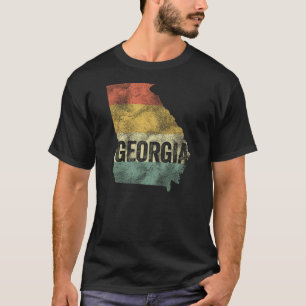 Camiseta Mapa de Cores do Sunset Retro da Georgia Vintage