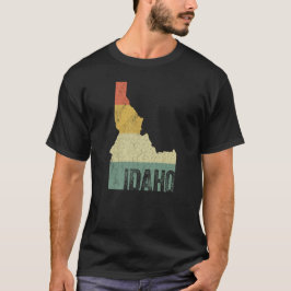 Camiseta Mapa de Cores do Sunset Retro da Vintage Idaho