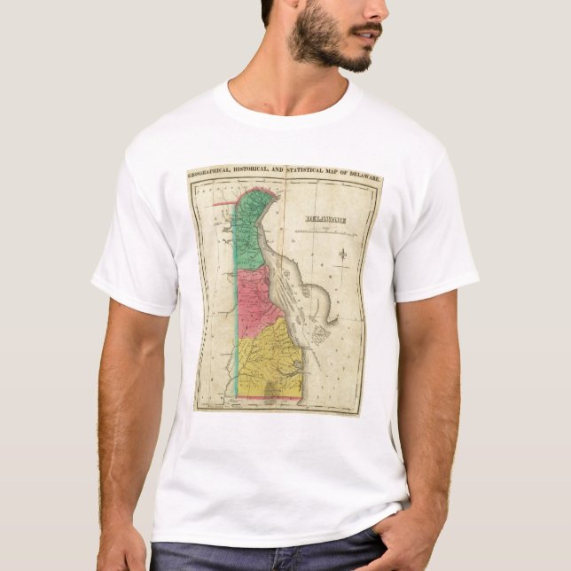 Camiseta Mapa de Delaware (Frente)