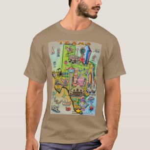 Camiseta Mapa de desenhos do Texas