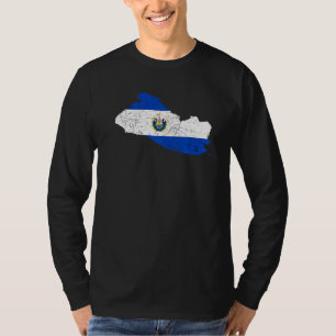 Camiseta Mapa de El Salvador Bandeira Raízes Salvadorenho P