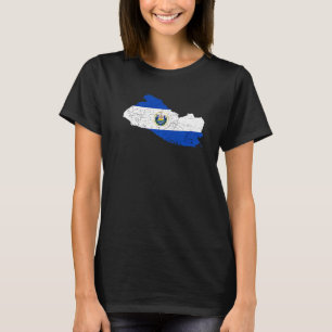 Camiseta Mapa de El Salvador Bandeira Raízes Salvadorenho P