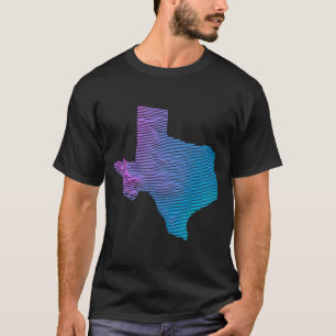 Camiseta Mapa de Elevação da Divisão do Texas Topografia
