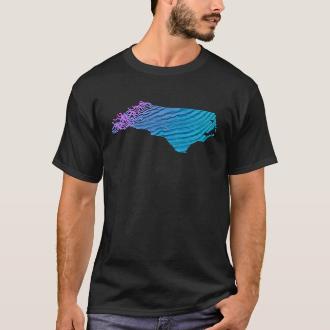 Camiseta Mapa de Elevação de Topografia da Divisão da Carol (Frente)