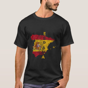 Camiseta Mapa De espanhas E Espaã Afastada Do Sinalizador±A