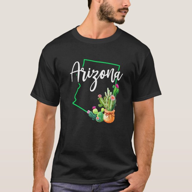 Camiseta Mapa de Estado do Orgulho de Arizona do Estado da  (Frente)
