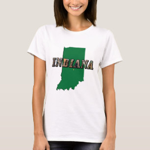 Camiseta Mapa de Estado e Texto de Imagem