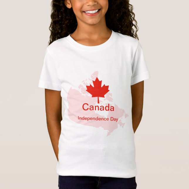 Camiseta Mapa de Folha do Orgulho Canadense (Frente)